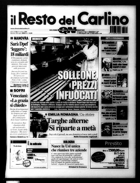 Il Resto del Carlino : giornale dell'Emilia